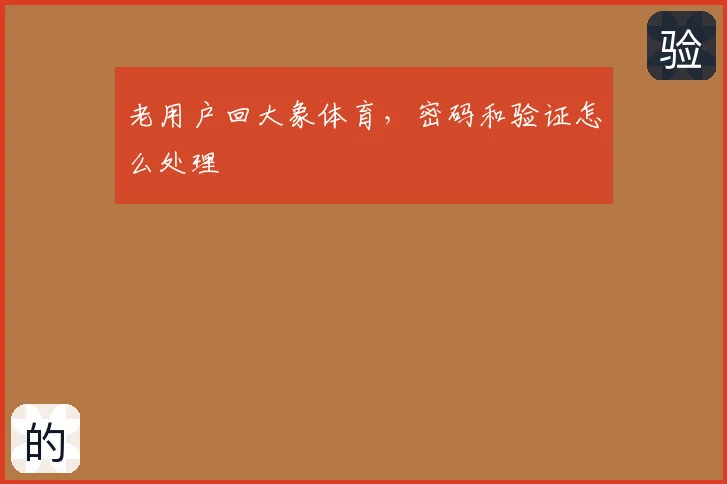 老用户回大象体育，密码和验证怎么处理
